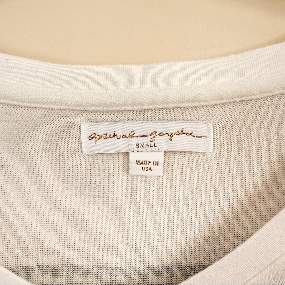 Spiritual Gangster White V-Neck Graphic Sweater "We are the Cosmos" - Picture 7 of 10